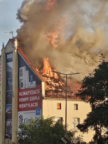 Pożar kamienicy przy ulicy Legnickiej w Złotoryi – ewakuacja mieszkańców