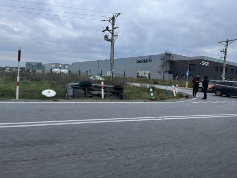 Wypadek tuż przy łącznicy autostradowej w stronę Pietrzykowic - 0