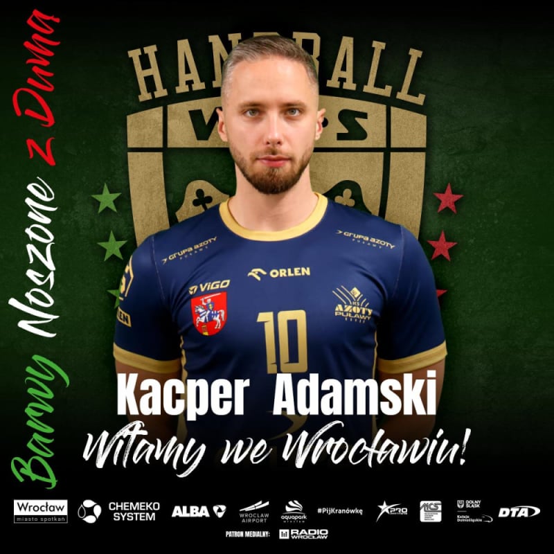 Kacper Adamski piłkarzem ręcznym Ślaska Wrocław - fot. slaskhandball.pl