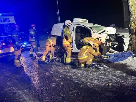 Tragiczny wypadek na Dolnym Śląsku. Dostawca cateringu zginął po uderzeniu w drzewo - 4