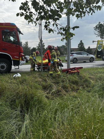 Wypadek w Siechnicach. Motocyklista trafił do szpitala