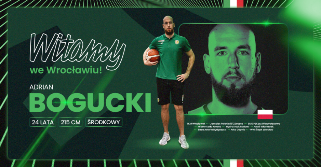 Adrian Bogucki koszykarzem Śląska Wrocław - fot. wks-slask.eu
