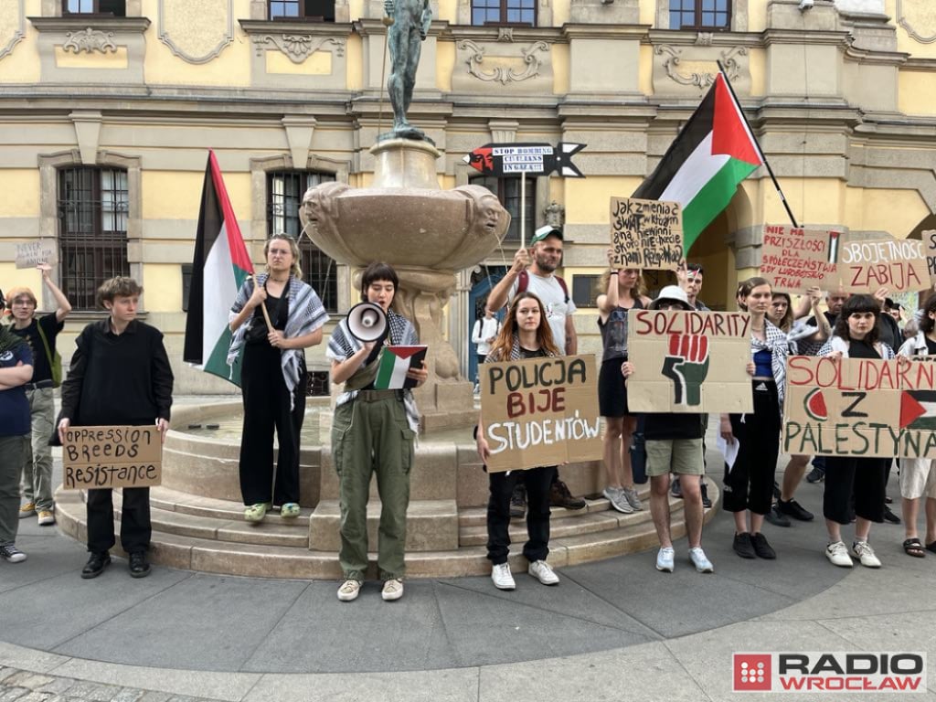 Studenci protestowali ws. działań Izraela. Żądają tego też od władz uczelni - fot. RW