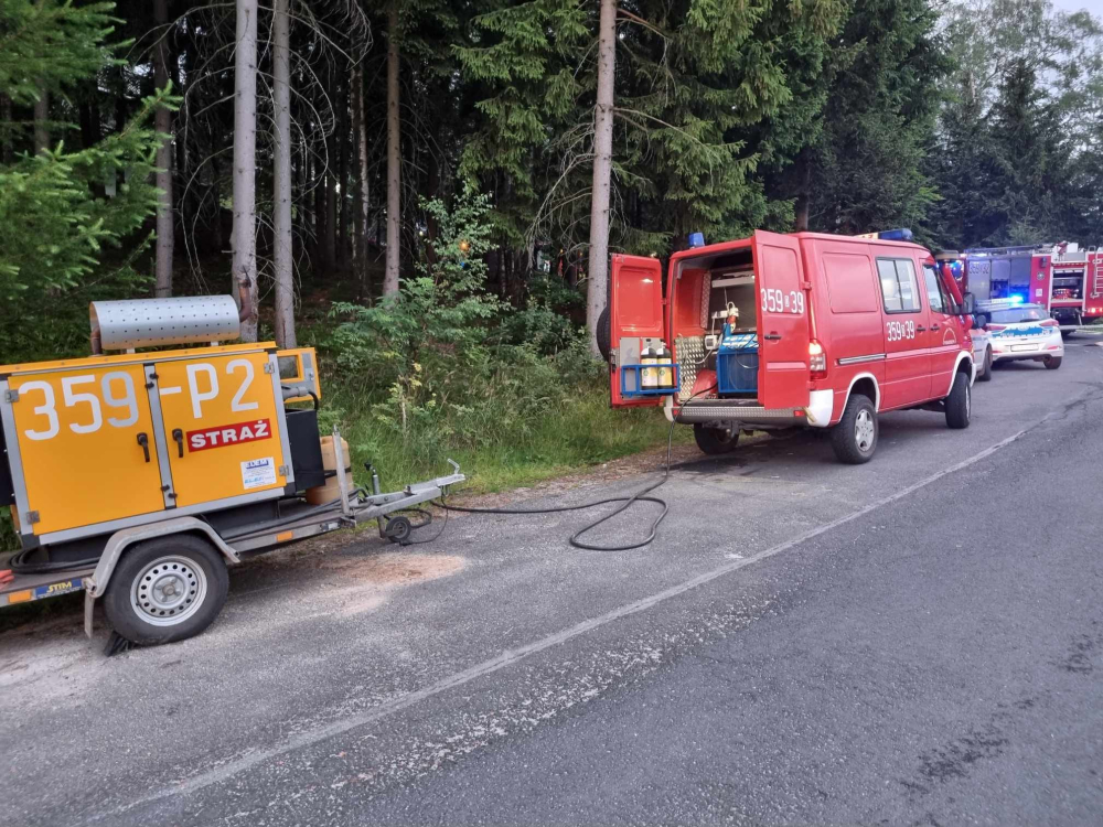 Pożar w Karpaczu - płonął jeden z opuszczonych pensjonatów - fot. OSP KSRG Podgórzyn 