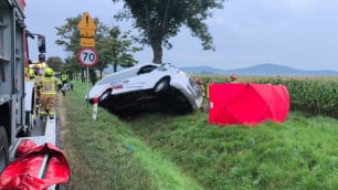 Śmiertelny wypadek na DK8. Bus uderzył w drzewo