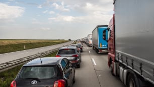 Wypadek 3 ciężarówek na autostradzie A4