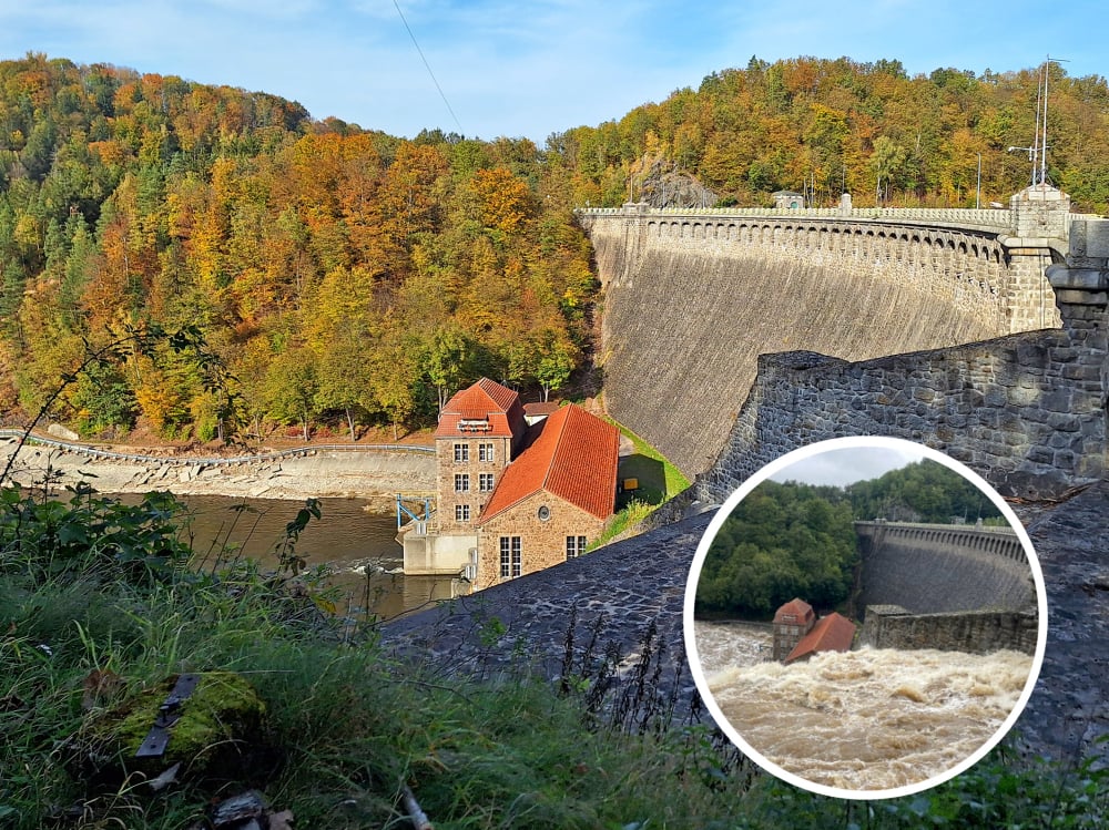 Zapora w Pilchowicach miesiąc po powodzi. Kamienny gigant zatrzymał wielką wodę - fot. Ewa Gazda