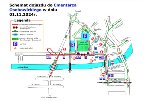 Utrudnienia na Wszystkich Świętych we Wrocławiu. Jak dojechać na cmentarz? [MAPY DOJAZDU] - 2