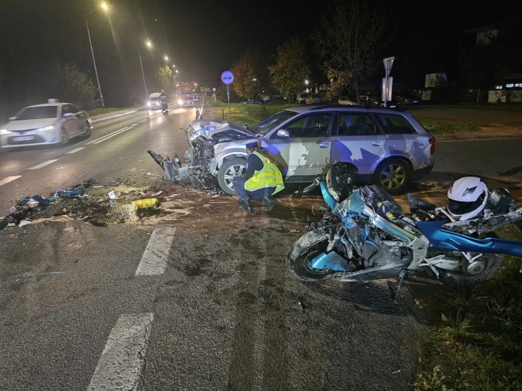 Groźny wypadek w Radwanicach. Motocyklista w ciężkim stanie - fot.czytelnik