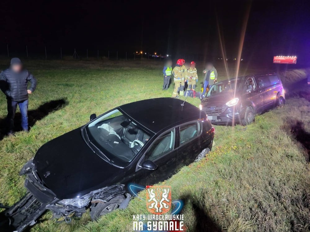 Duży zator na A4! Dwa wypadki na autostradzie, pożar na S3. Trudny wieczór dla kierowców - Wypadek na 142 kilometrze autostrady A4. Fot. Kąty Wrocławskie na sygnale