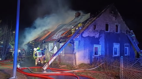 Potężny pożar pod Lwówkiem Śląskim. To była niespokojna noc na Dolnym Śląsku - 2