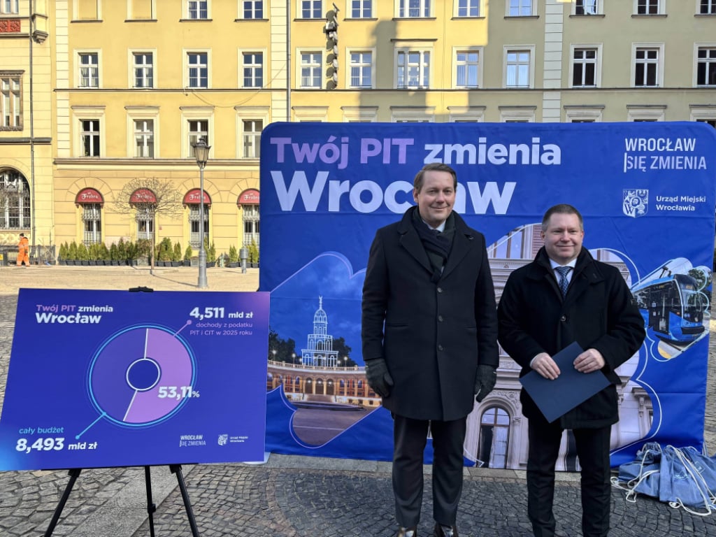 Dochody z podatków stanowią ponad połowę budżetu Wrocławia. Miasto zachęca do rozliczenia PIT we Wrocławiu - "Twój PIT zmienia Wrocław". Akcja promocyjna niebawem rozpocznie się w stolicy Dolnego Śląska. Fot: Joanna Jaros/ Radio Wrocław