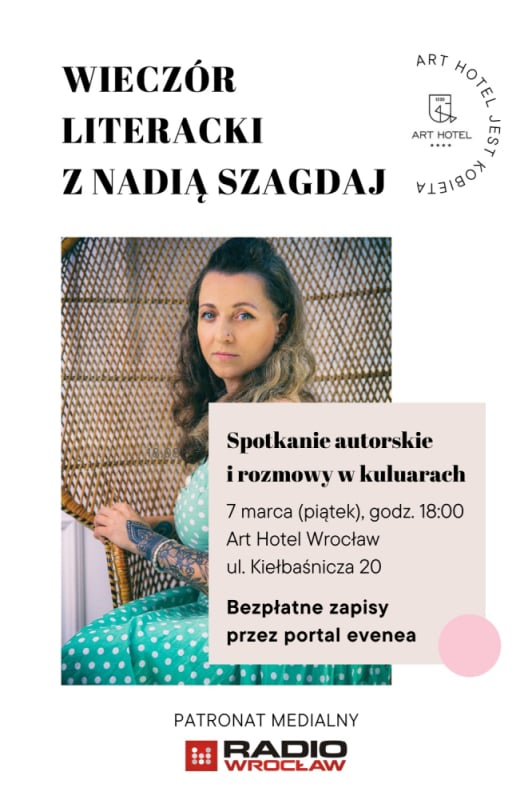 „Zbrodnia, tajemnica i kobiety”, czyli literacki wieczór z Nadią Szagdaj w Art Hotelu - Fot. Organizator