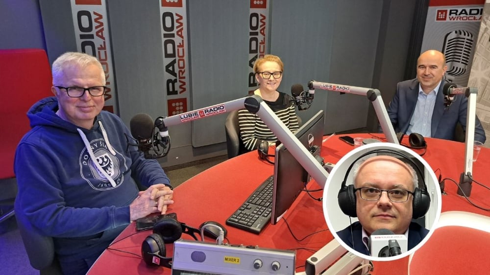 Debata samorządowa: Dariusz Łapiński, Krzysztof Mróz, Katarzyna Lubiniecka-Różyło i Stanisław Longawa - Debata samorządowa w Radiu Wrocław. Fot. RW