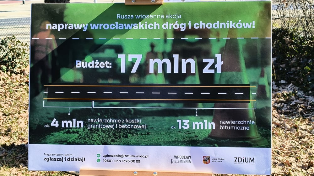 Trwa sprzątanie dróg i chodników we Wrocławiu po zimie. Mieszkańcy: "Niewiele się zmienia" - Rozpoczyna się wielkie sprzątanie dróg i chodników we Wrocławiu. Fot: Piotr Kaźmierczak/ Radio Wrocław