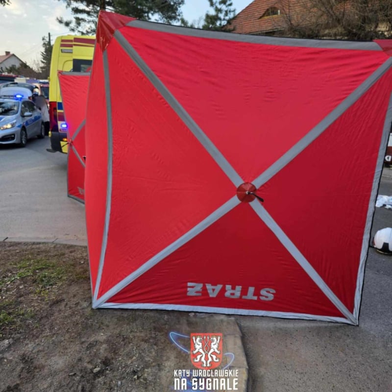 Wypadek drogowy w Sobótce. Nie żyje motocyklista - Foto: OSP Sobótka Zachodnia/ Kąty Wrocławskie na sygnale