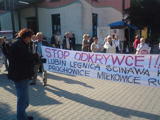 Protest mieszkańców Lubina (Zobacz) - Fot. Andrzej Andrzejewski