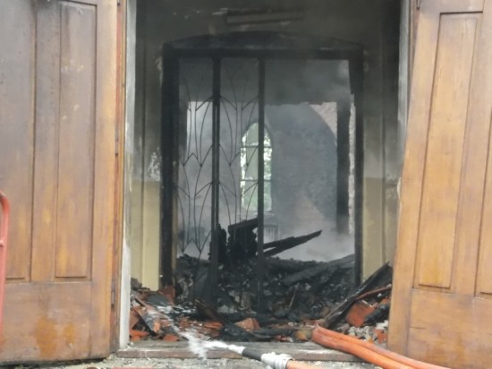 Płonął zabytkowy kościół w Oławie