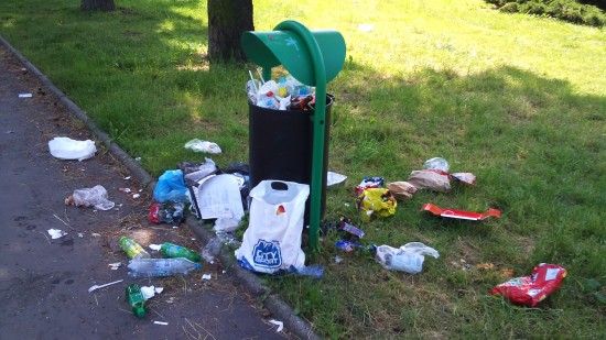 Stosy śmieci w Parku Grabiszyńskim