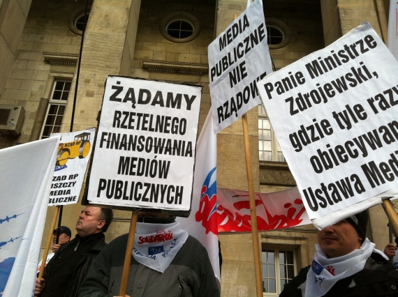 Protest  dziennikarzy TVP Wrocław