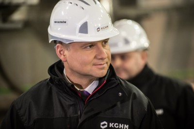 Prezydent Andrzej Duda uruchomił piec w Hucie Miedzi Głogów (zdjęcia)